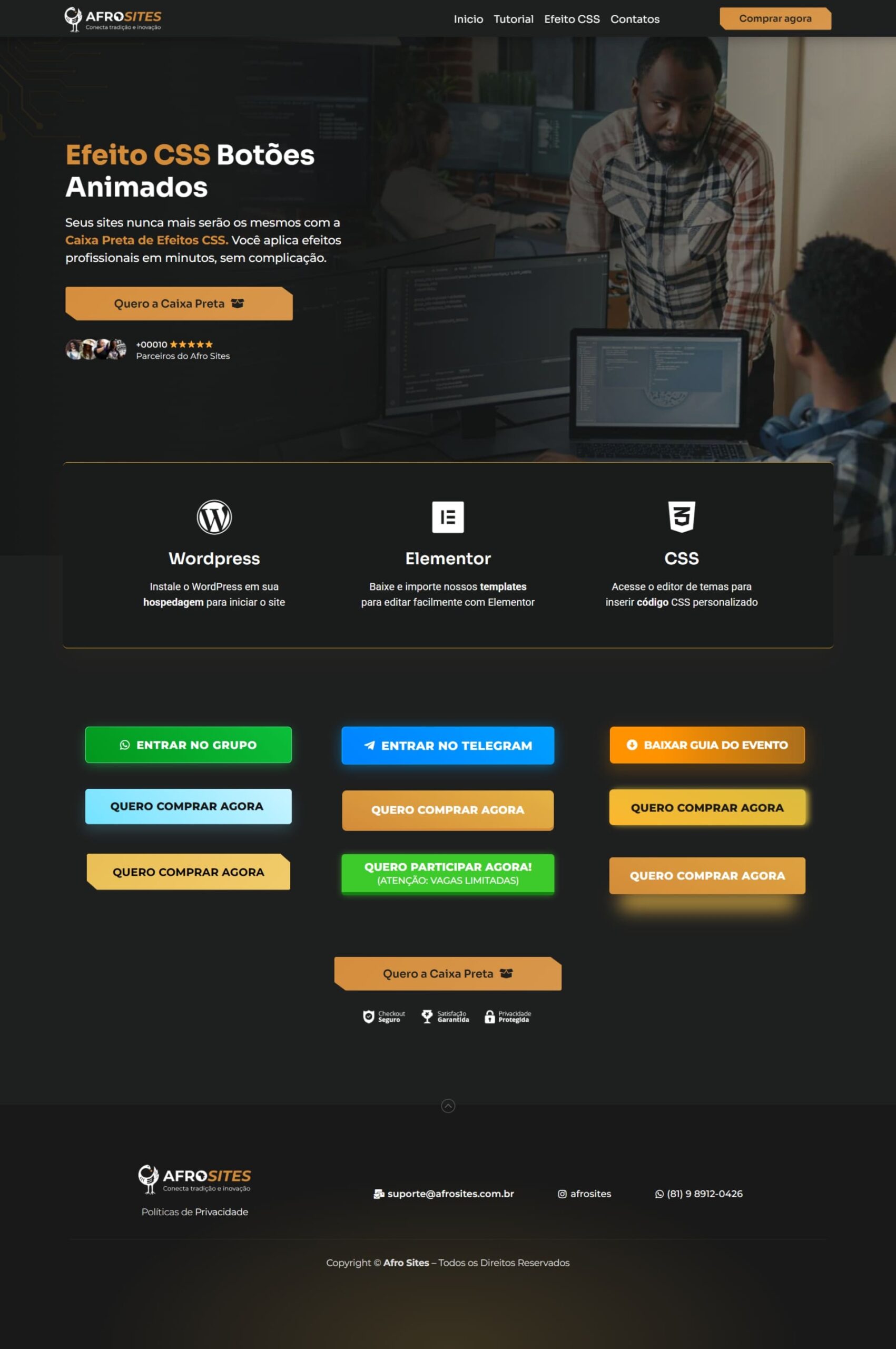 Efeito Botões Animados