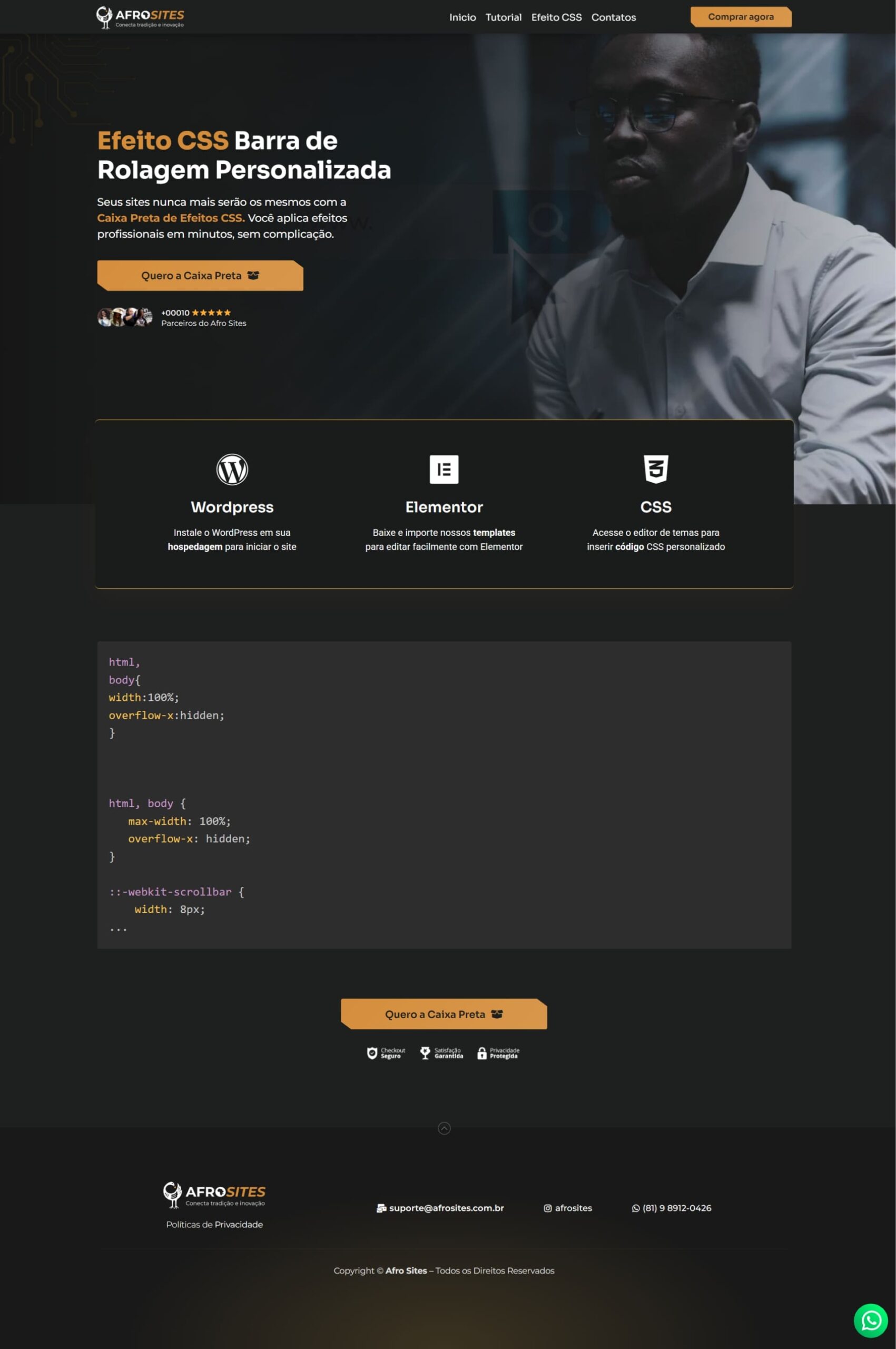Efeito CSS Barra de Rolagem Personalizada