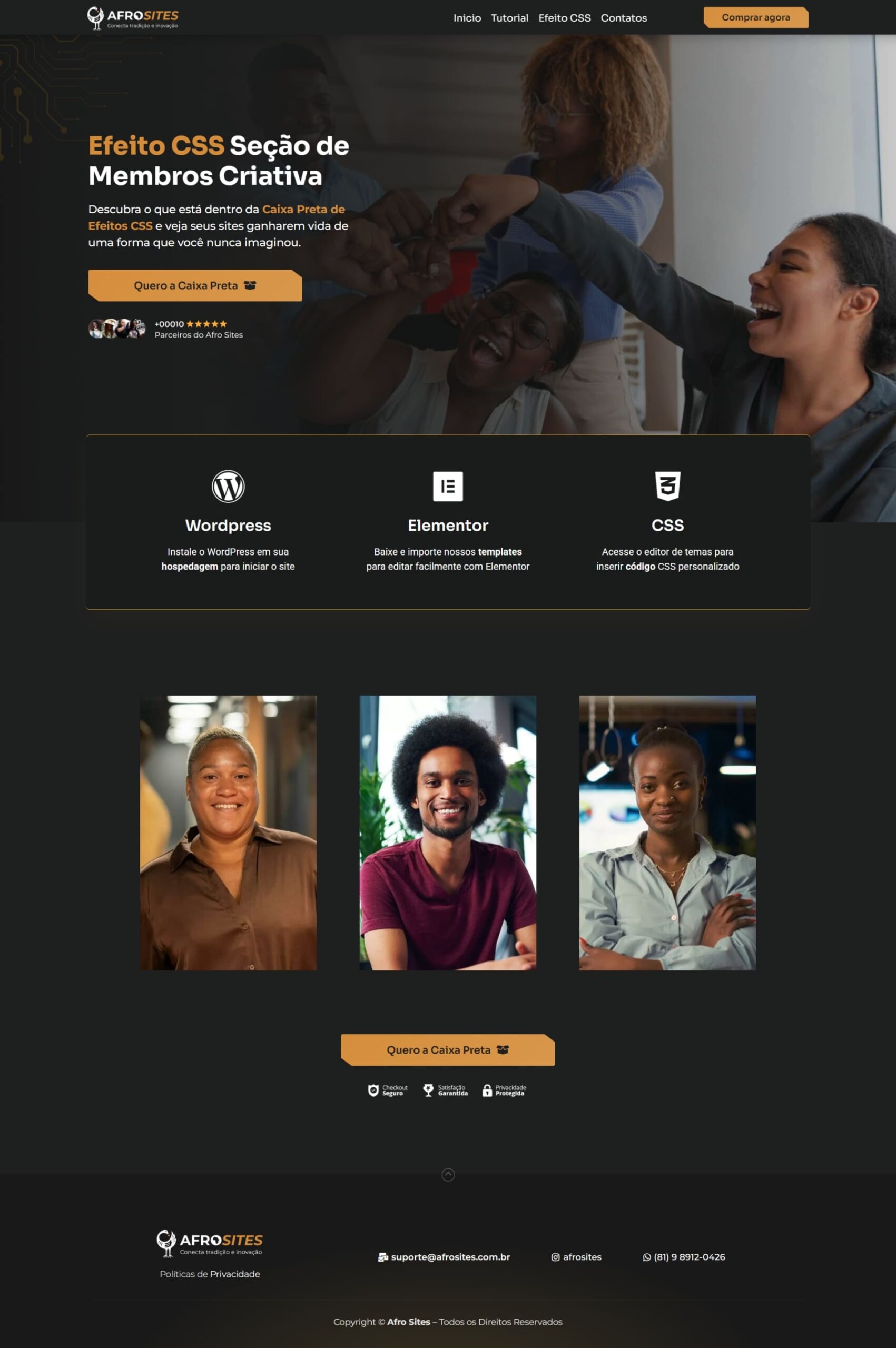 Efeito CSS Seção de Membros Criativa